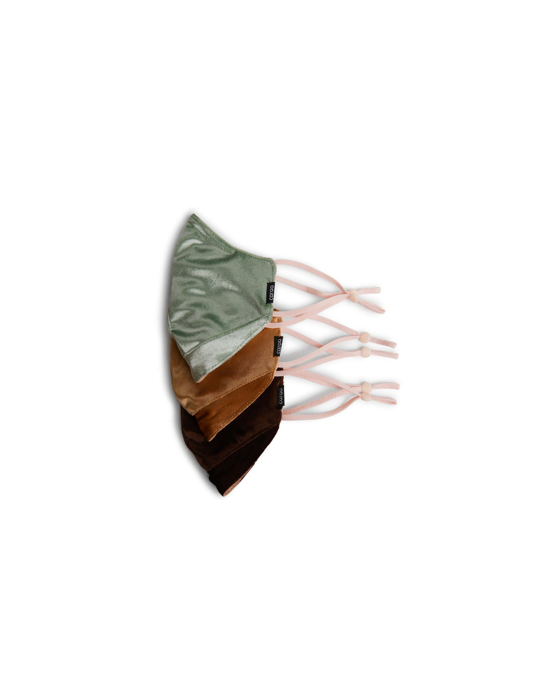 3 Tailored Velvet Masks mask Caraa Adult in Terra Colors